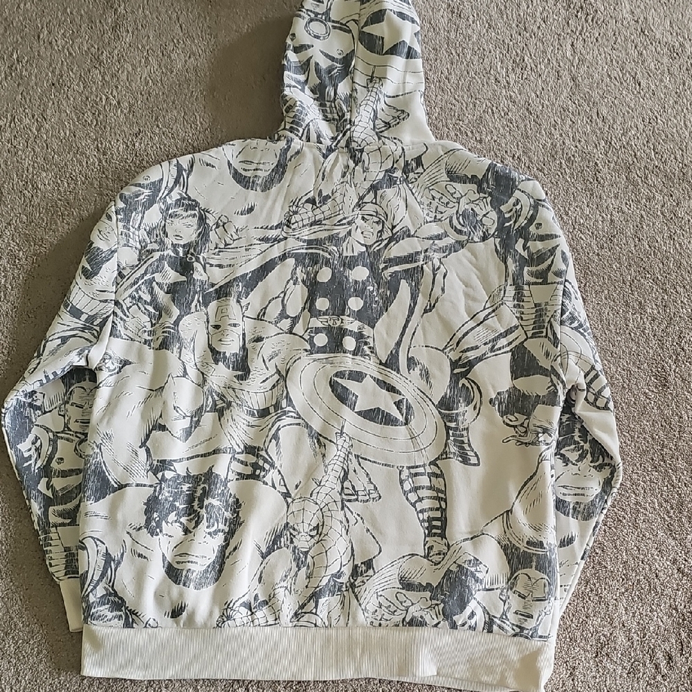 Marvel Men's Graphic Hoodie - Cream and Black - Picture 2 of 5
